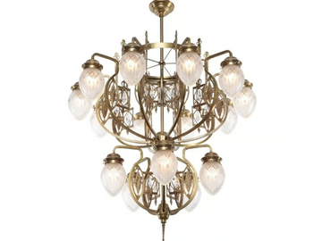 PANNON 15 - Handmade brass chandelier by Patinas Lighting - view 2